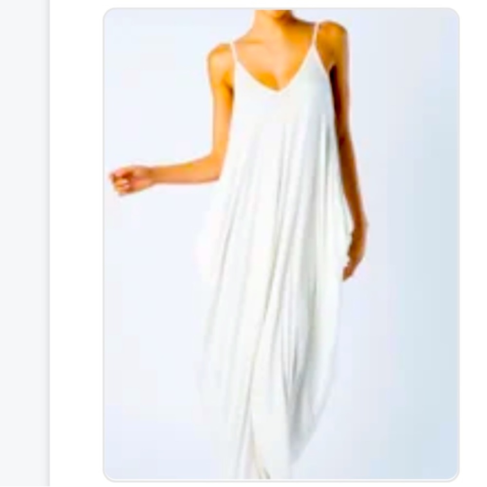 White Maxi Slip Dress with Spaghetti Straps